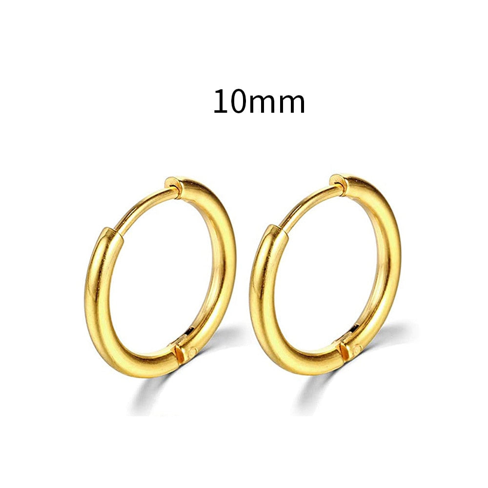 2022 New Simple Stainless Steel Small Hoop Earrings for Women Men Cartilage Ear Piercing Jewelry Pendientes Hombre Mujer