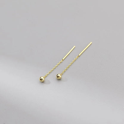 Drop Ear Line Long Hanging Earrings For Women Rose Gold Color Zircon Crystal Piercing Threader Earing Ear Accessories Jewelry