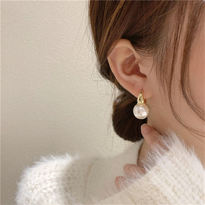 Statement Minimalist Gold Silver Color Mixed Solid Heart Pendant Hoop Earrings Street Style Korean Fashion Jewelry